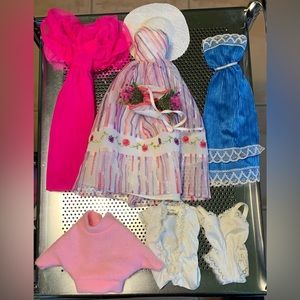 Lot of genuine vintage Barbie clothes 80s